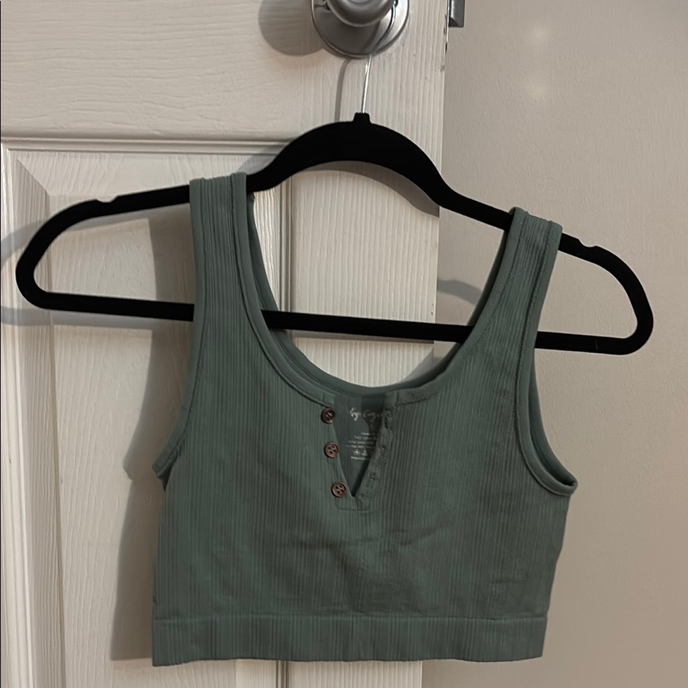 By Together Sage Ribbed Tank Top